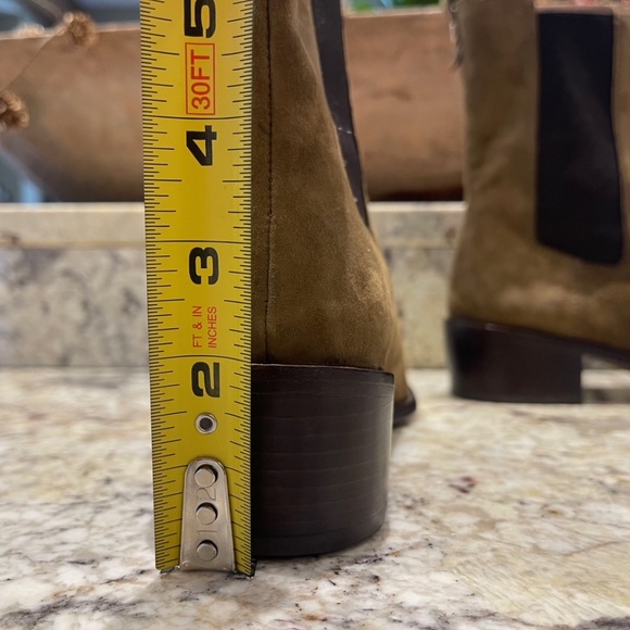 NWOB Tory Burch Medallion Chelsea Ankle Boot - Suede River Rock - Sz 7.5M - Picture 8 of 13